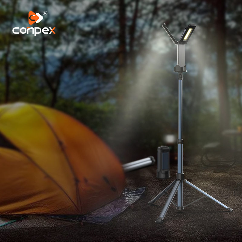 Conpex Portable Foldable Camping Light Superbright Outdoor Adjustable High Pole Tent Battery Camping Led Lamp