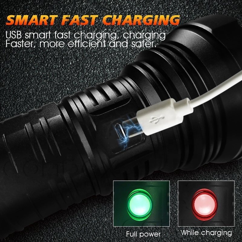 2024 New Arrival Emergency Light Battery Lamp F50 18650 Battery Power Portable LED Torch Rechargeable Lantern Flashlight