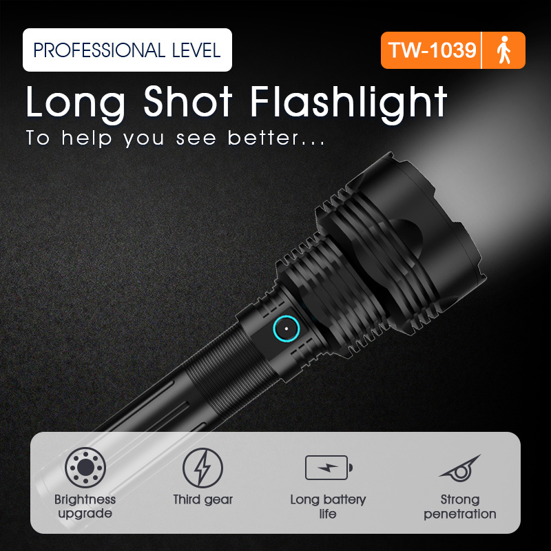 Manufacturer Conpex 1800 Lumen Long Range Torch Light Rechargeable Waterproof Rescue Led Bright Flashlights