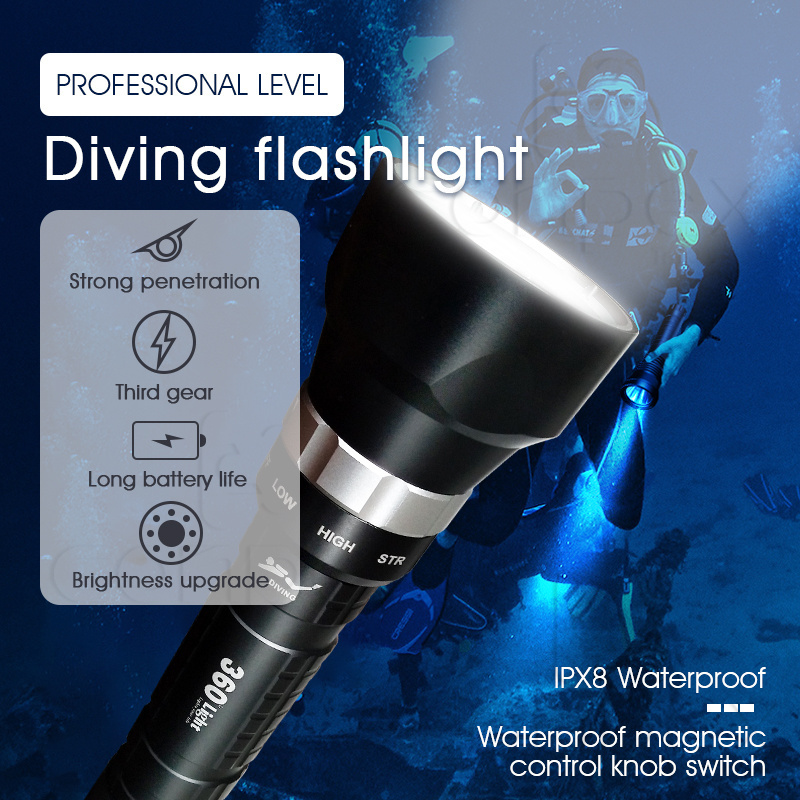 360 light Torch Light Powerful USB Rechargeable Hand Flash Portable 5000 lumens Led Flashlights