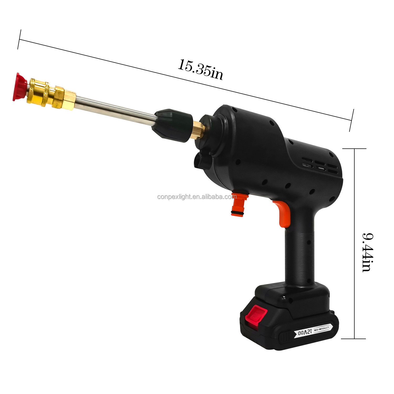 Conpex High Pressure Cordless Portable Electric Car Washer Gun With 24v Rechargeable Battery Power Car Wash Foam Gun