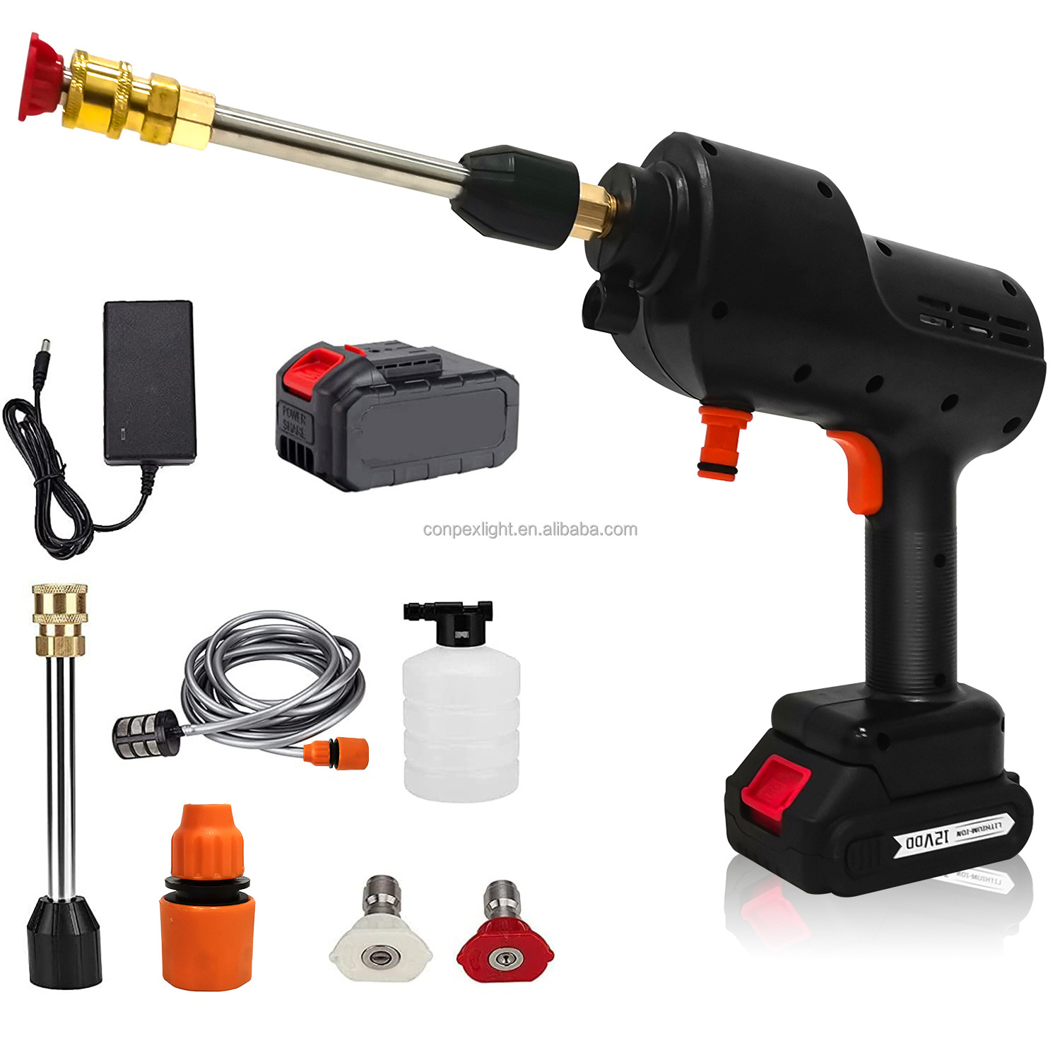 Conpex Factory Wholesale Garden Power Car Washing High Pressure Washer Spray Foam Long Gun With Extension Wand And Hose