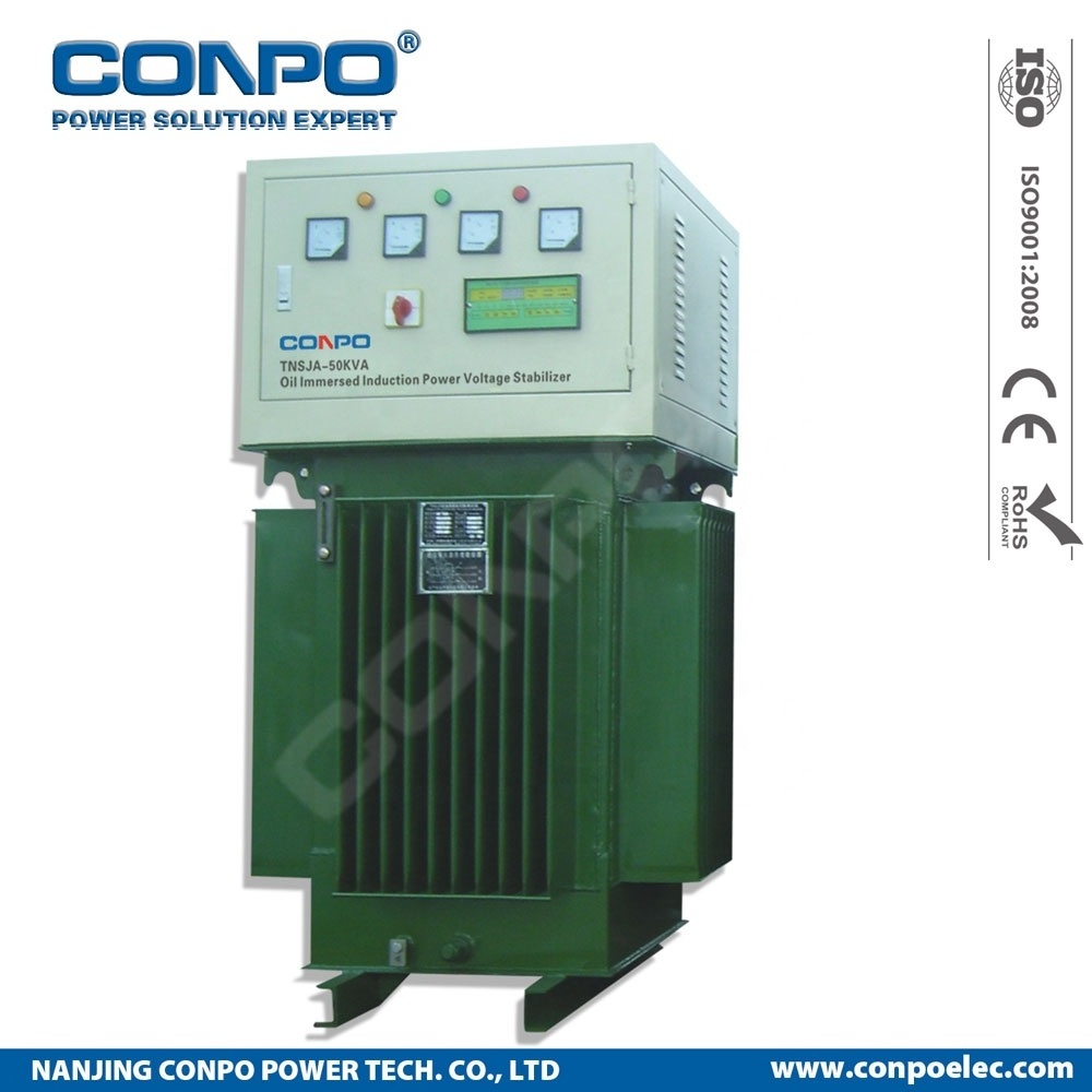 TNSJA-500KVA Oil-immersed Induction (Brushless/Stepless) Three Phase Automatic Voltage Stabilizer Regulator AVR 380V/400/415VAC