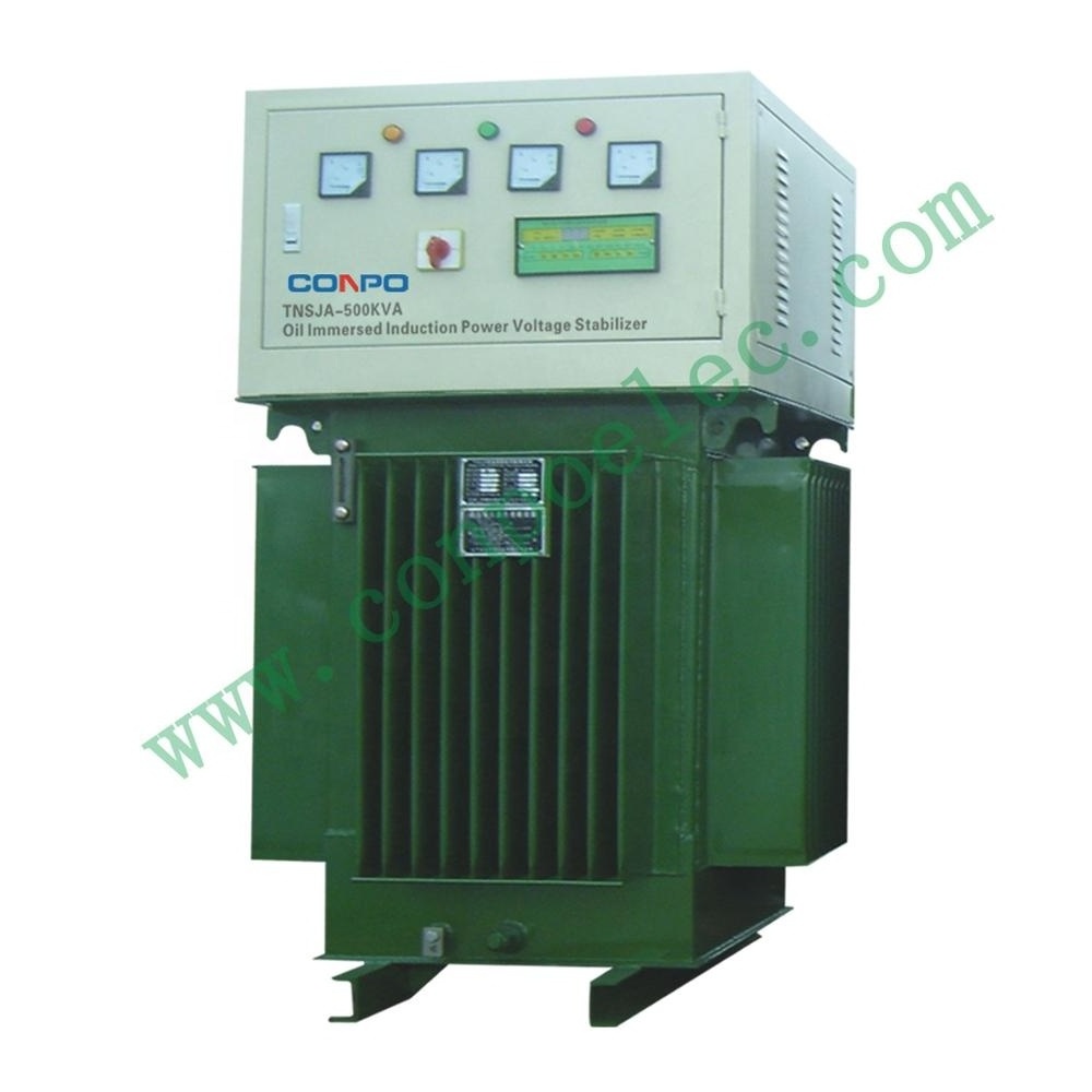 TNSJA-500KVA Oil-immersed Induction (Brushless/Stepless) Three Phase Automatic Voltage Stabilizer Regulator AVR 380V/400/415VAC