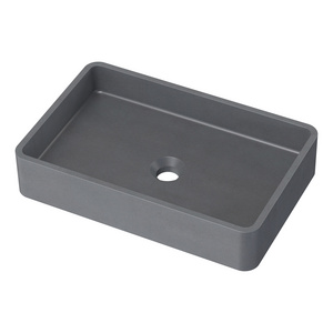 CONRAZZO Industrial Style Design Concrete Stone Rectangular Shape Wash Basin Cement Counter Top Solid Surface Hand Washing Sink