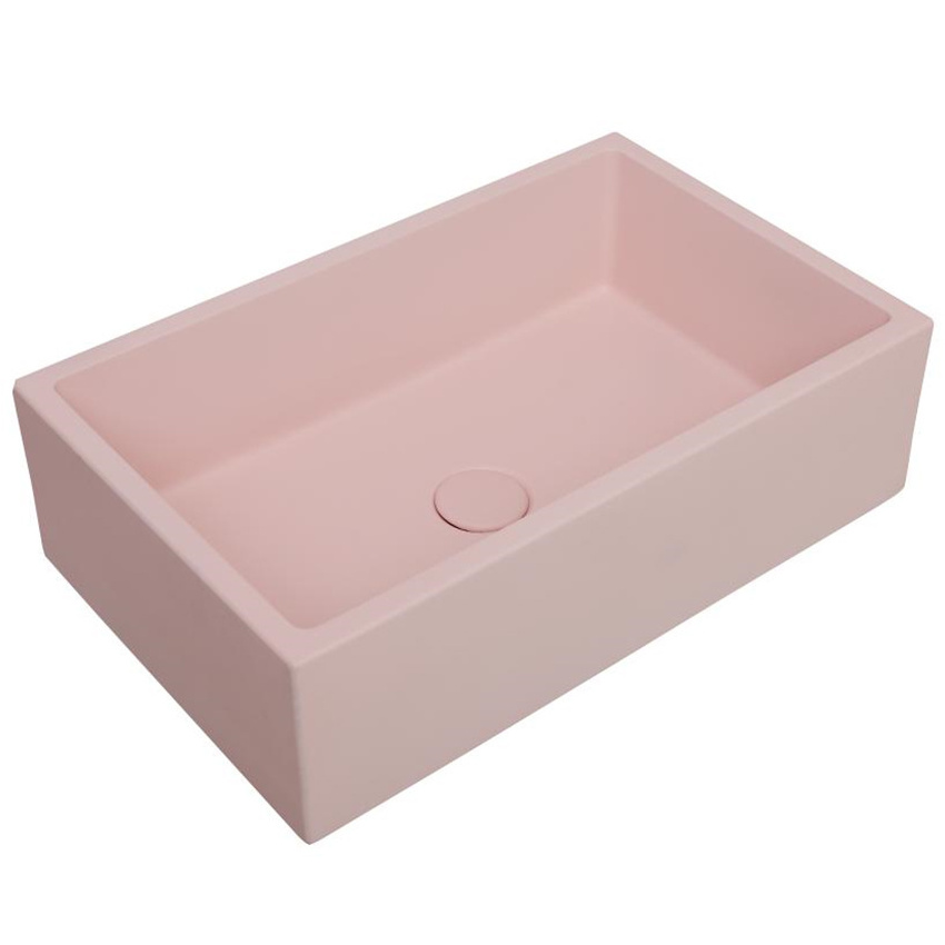 CONRAZZO Luxury Handmade Rectangle Shape Vertical Inside Countertop Vessel Sink Terrazzo Concrete Bathroom Wash Basin