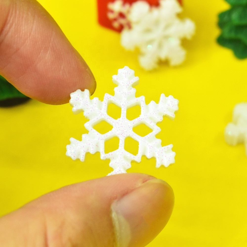 resin fake artificial snow snowflake hanging charms small christmas diy tree decoration ornaments