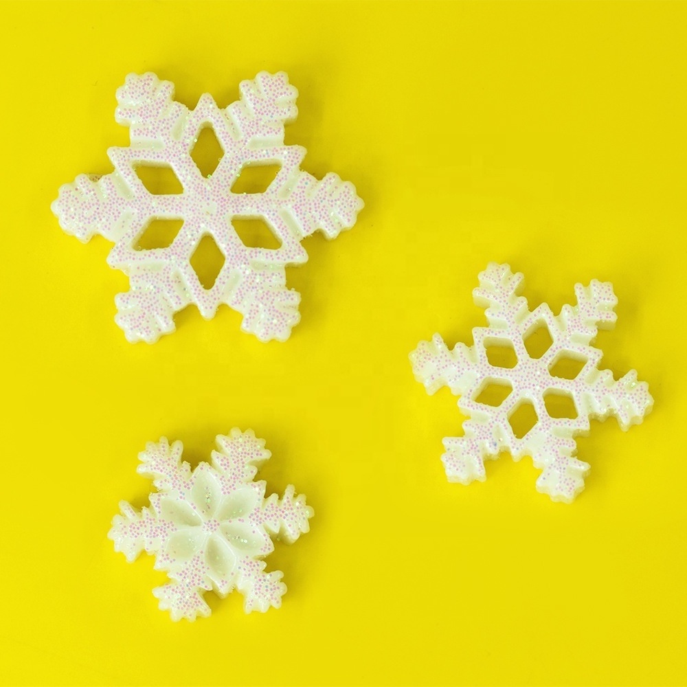 resin fake artificial snow snowflake hanging charms small christmas diy tree decoration ornaments