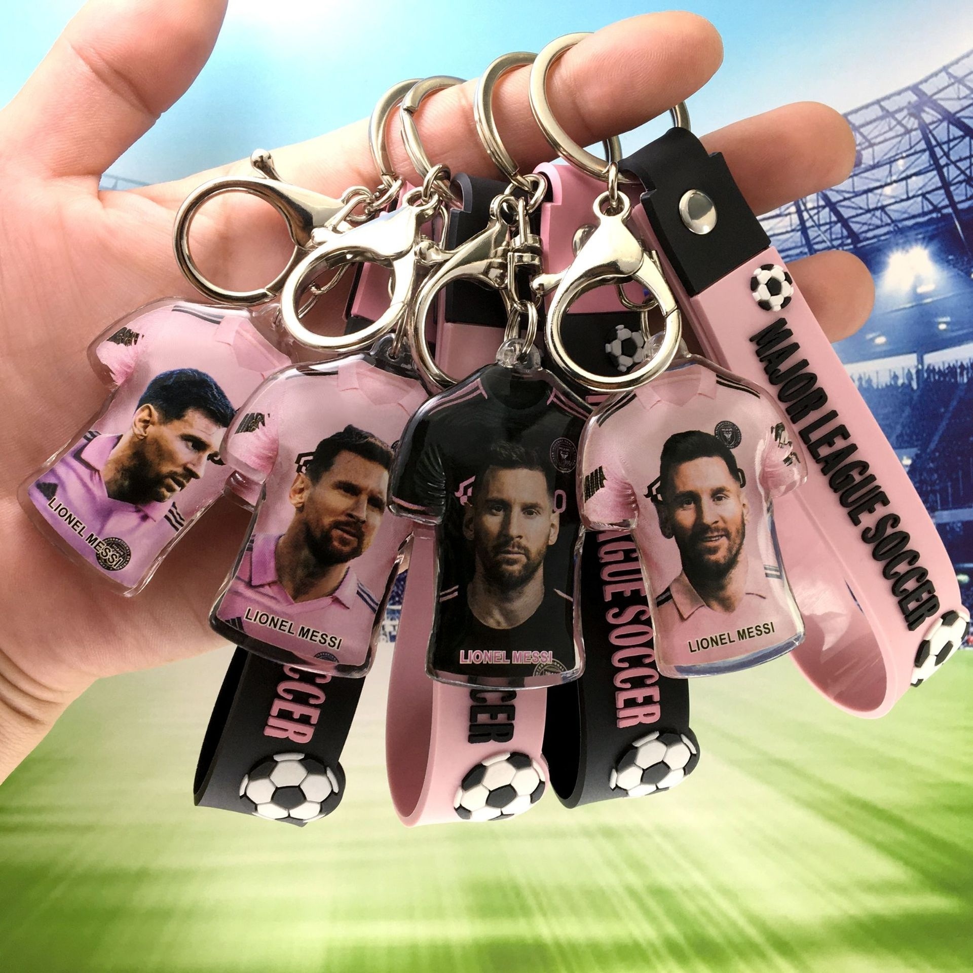 2024 Messi acrylic photo promotional keychains Inter Miami Bayern Munich Real Madrid Manchester