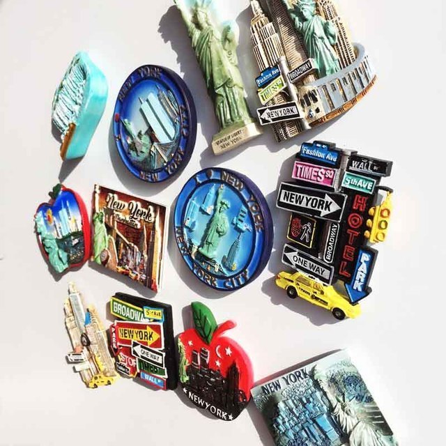 Wholesale 3D Resin Crafts Machine Printed US Tourist Souvenir Fridge Magnet In Stock