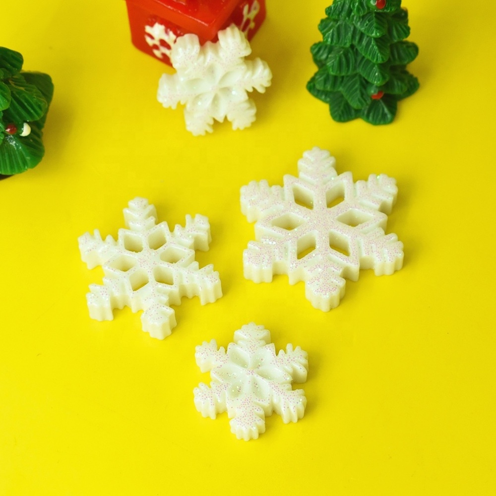 resin fake artificial snow snowflake hanging charms small christmas diy tree decoration ornaments