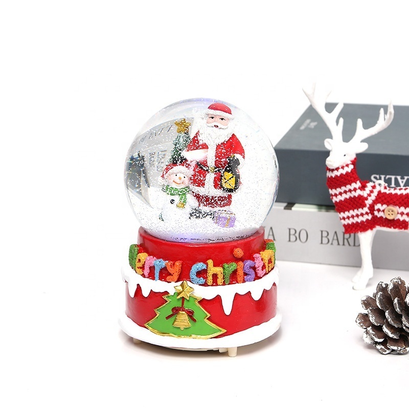 2024 merry christmas Santa Claus tree snowman gift box snowball gift glass ball snow globe with light music