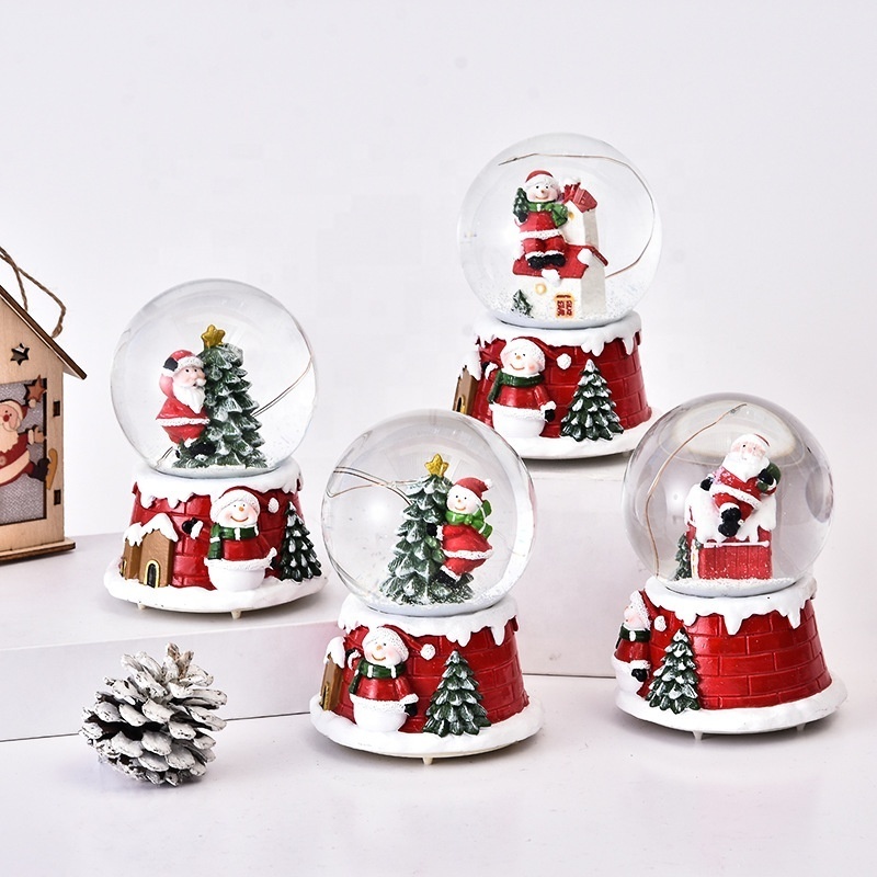 Christmas Resin Water Ball Decoration Lamp Light Music Santa Claus Tree Snowman Snow Globe