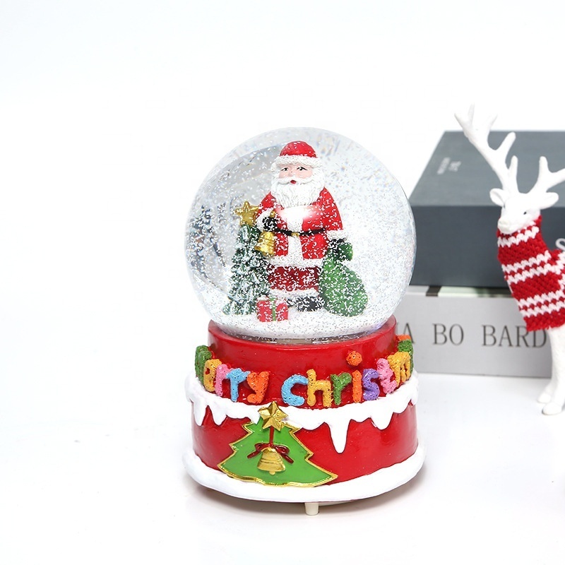 2024 merry christmas Santa Claus tree snowman gift box snowball gift glass ball snow globe with light music