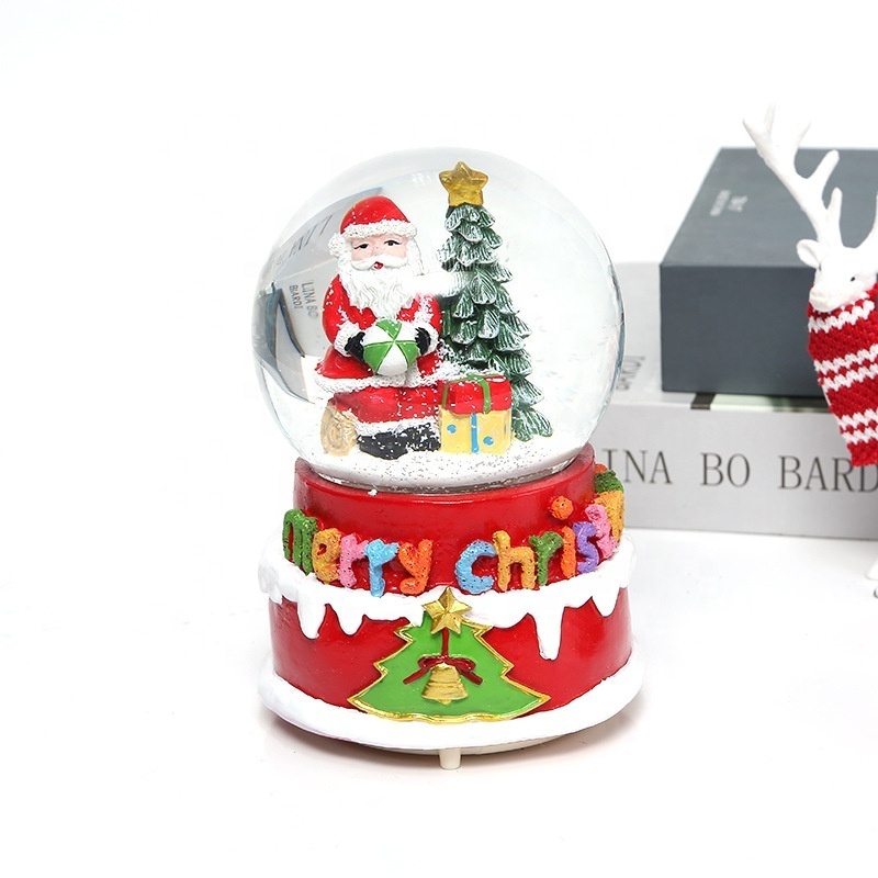 2024 merry christmas Santa Claus tree snowman gift box snowball gift glass ball snow globe with light music