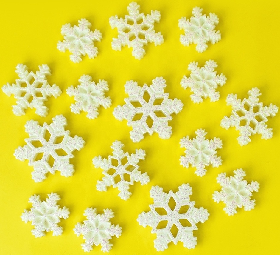 resin fake artificial snow snowflake hanging charms small christmas diy tree decoration ornaments