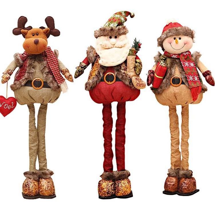 Life Size Santa Claus Navidad Stuffed Christmas Plush Reindeer Big Standing Christmas Santa Claus Doll