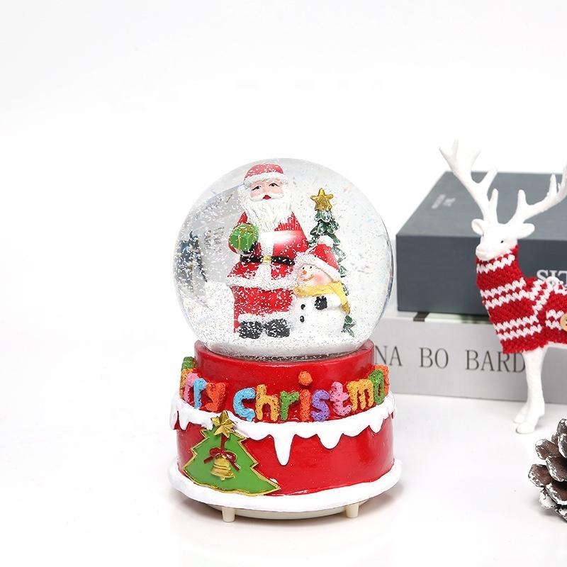 2024 merry christmas Santa Claus tree snowman gift box snowball gift glass ball snow globe with light music