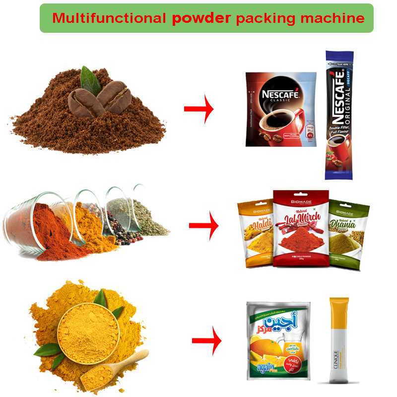 High Speed Automatic Vertical 1g-350g Instant Coffee Packaging Machine Curry VFFS Coffee Powder Packing Machine