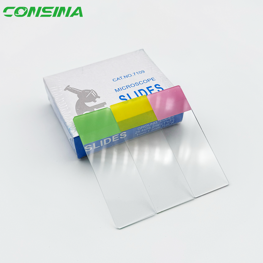 Laboratory Consumable Glass Microscope Slides Clips Colored Frosted Prepared Microscope Slides 7109