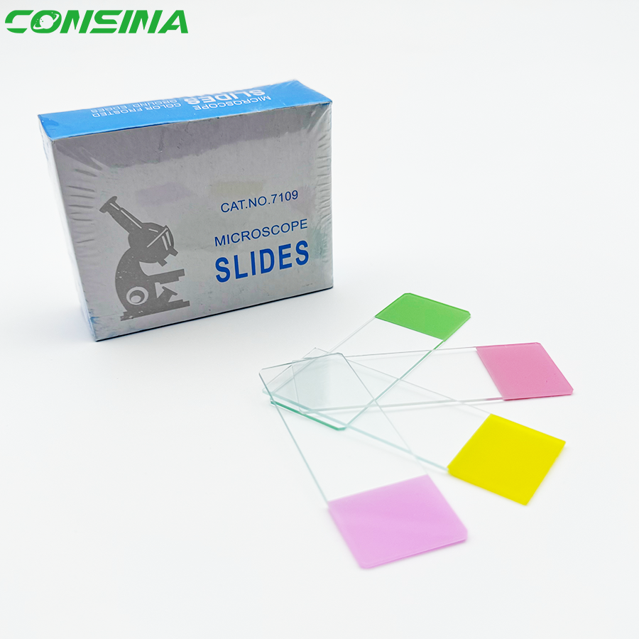 Laboratory Consumable Glass Microscope Slides Clips Colored Frosted Prepared Microscope Slides 7109