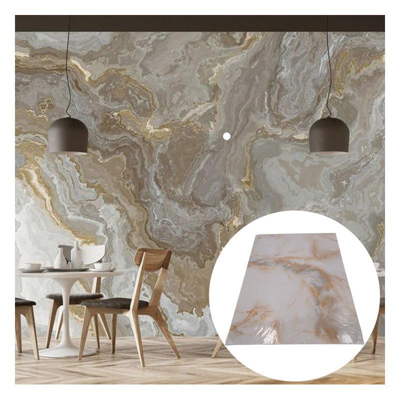 High Gloss Wall Decoration UV PVC Marble Sheet Wall Panel for Bathroom