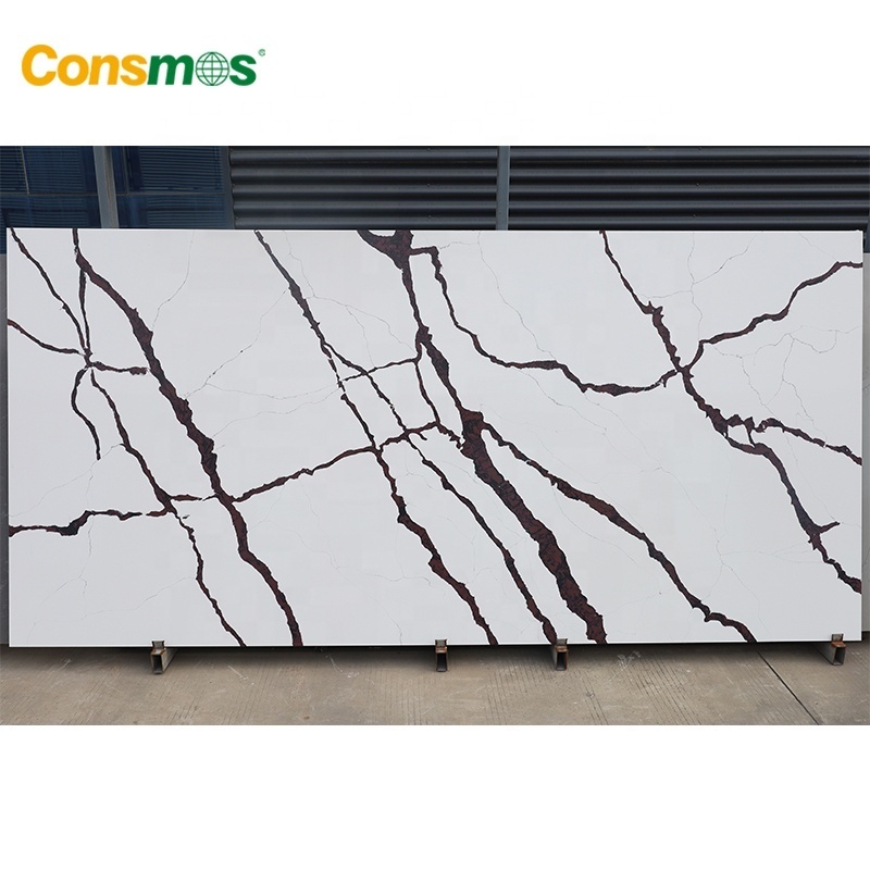 Modern White Artificial Stone Slabs Quartz Countertop for Kitchen