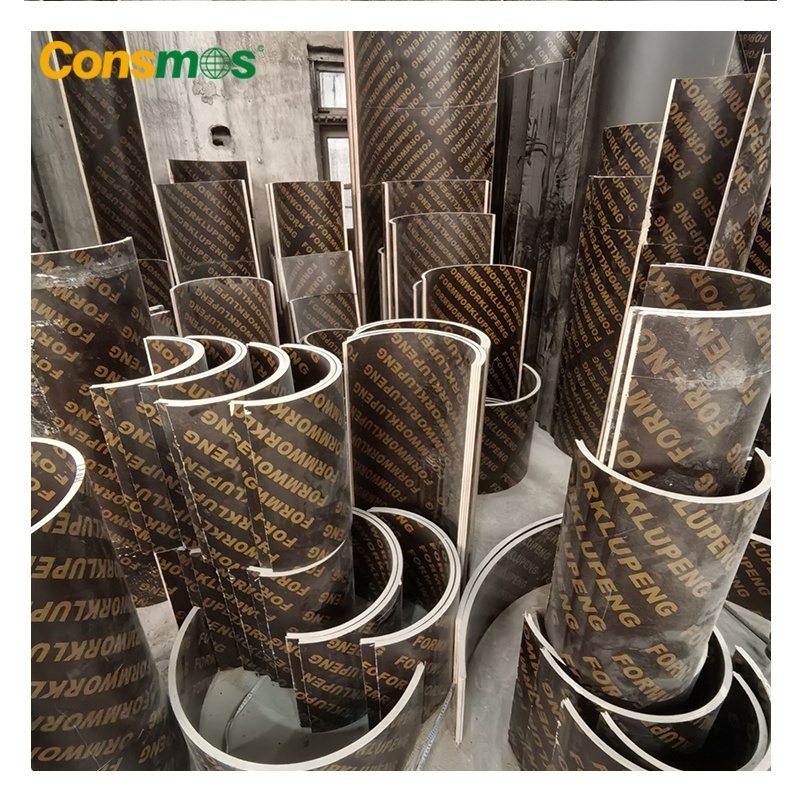 Flexible Circular Column Formwork System Laminated Cylindrical Film Faced Plywood for Construction