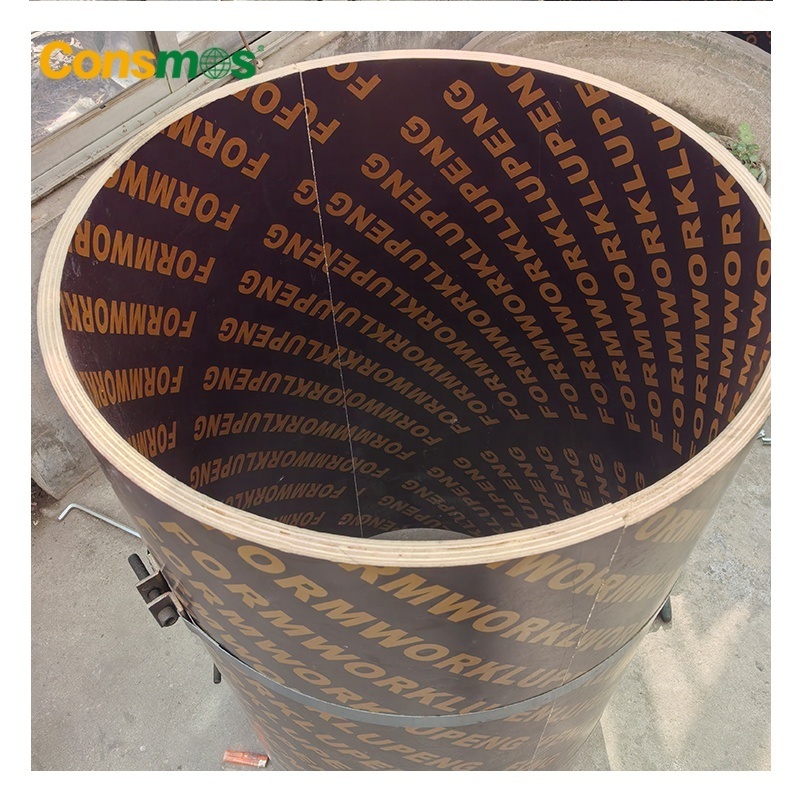 Flexible Circular Column Formwork System Laminated Cylindrical Film Faced Plywood for Construction