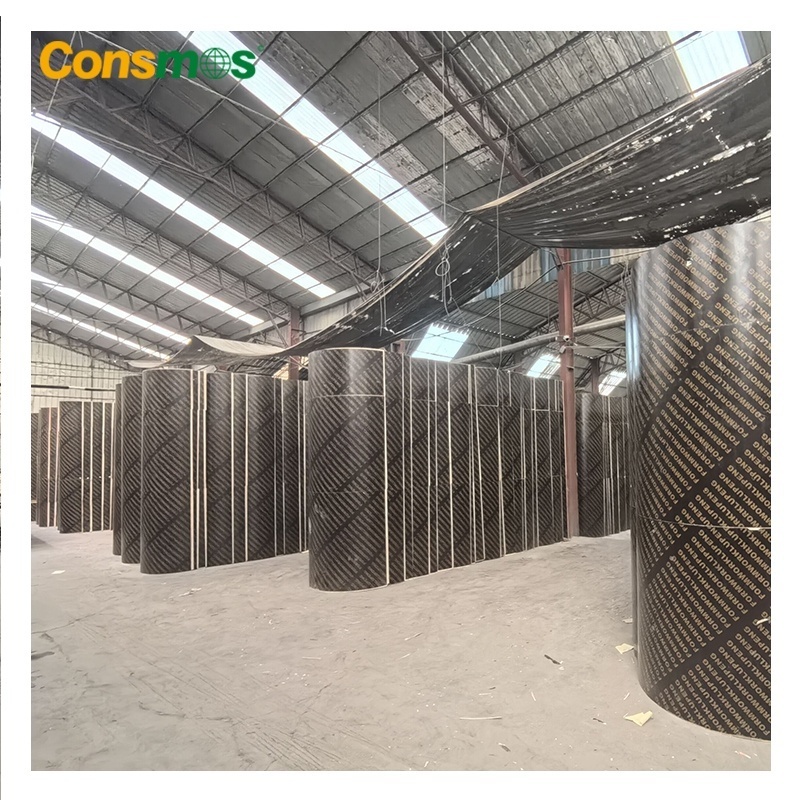 Flexible Circular Column Formwork System Laminated Cylindrical Film Faced Plywood for Construction