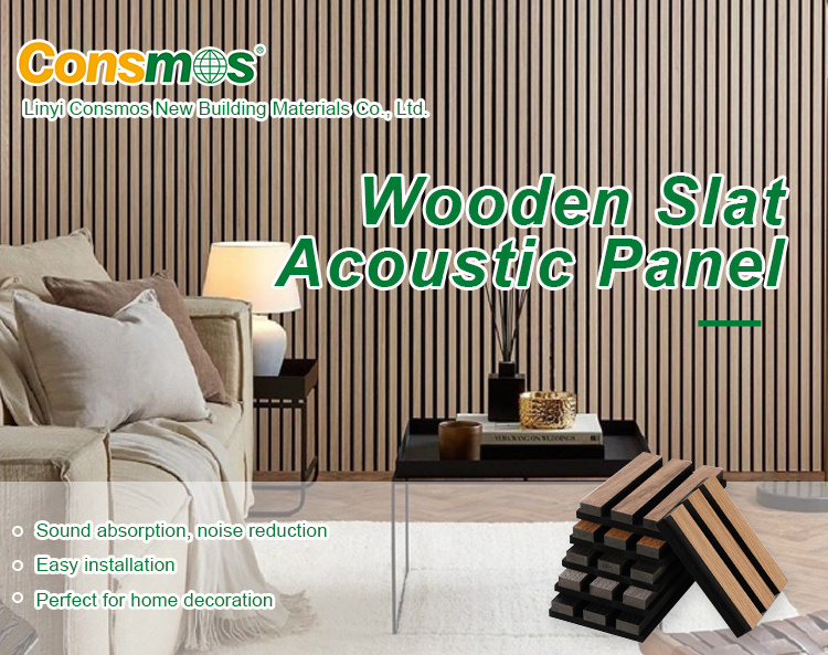 China Manufacture Sound Absorption MDF Slat Acoustic Wood Wall Panel for Office