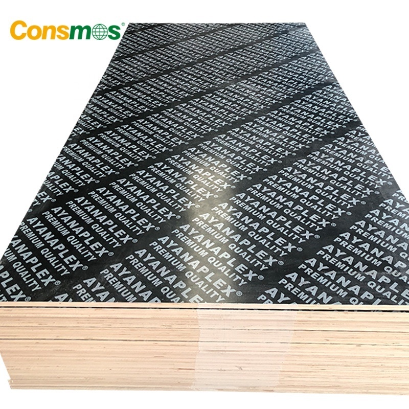 Consmos 1220x2440mm 18mm Black Film Faced Plywood Marine Construction Formwork WBP Phenolic Board