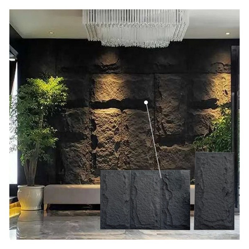 High Quality Wall Panel PU 3D Rock Stone Waterproof Polyurethane Fake Stone