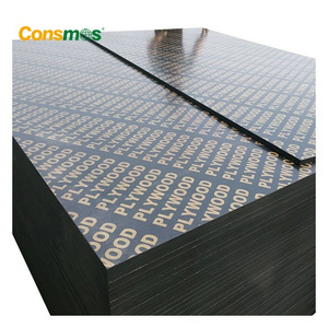 Consmos 1220x2440mm 18mm Black Film Faced Plywood Marine Construction Formwork WBP Phenolic Board