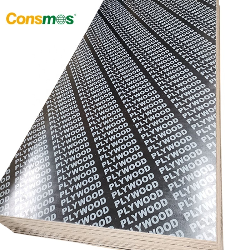 Consmos 1220x2440mm 18mm Black Film Faced Plywood Marine Construction Formwork WBP Phenolic Board