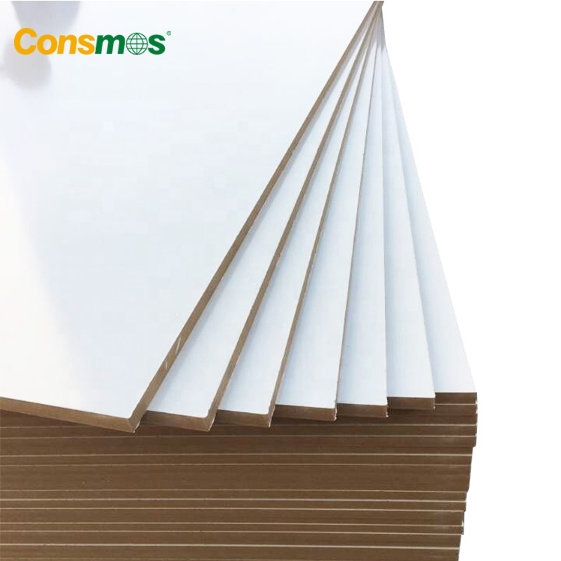 CONSMOS 12mm 15mm 18mm white or wood grain melamine paper faced plywood for furniture