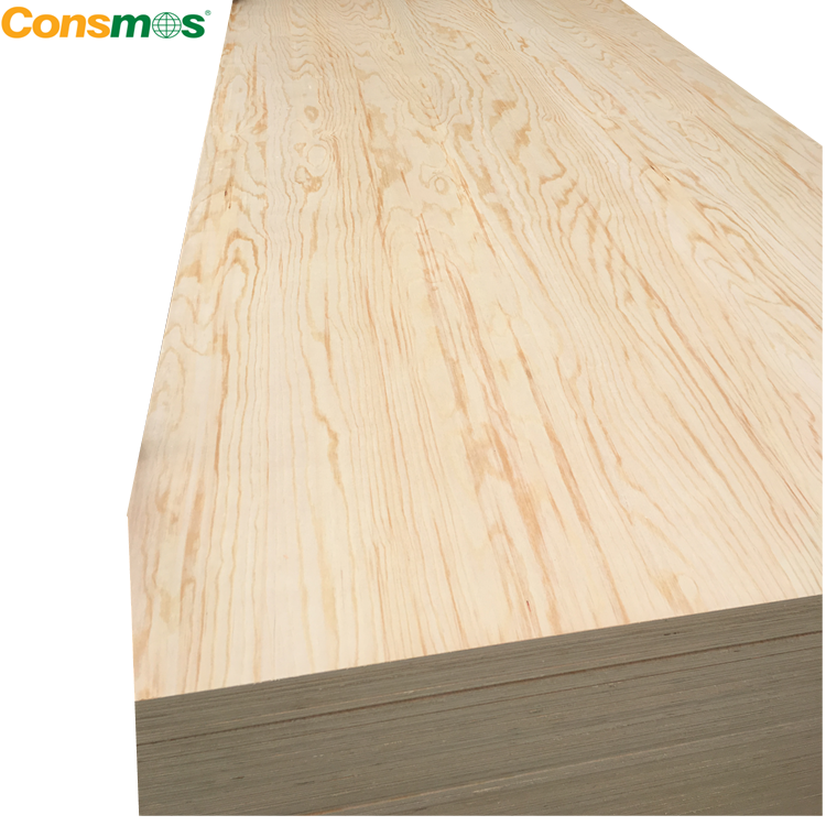 18mm radiata pine plywood for furniture ,BB/CC grade pine face plywood from Linyi consmos