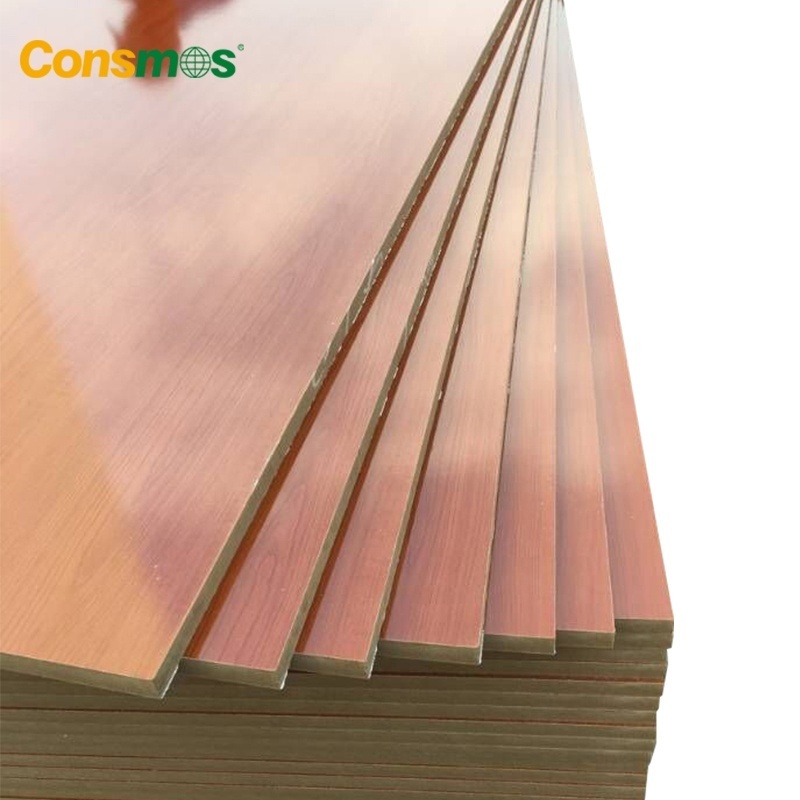 CONSMOS 12mm 15mm 18mm white or wood grain melamine paper faced plywood for furniture