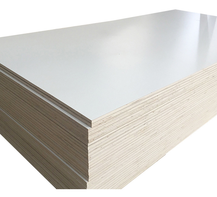 High quality 1220*2440 high glossy white/grey melamine laminated plywood for furniture