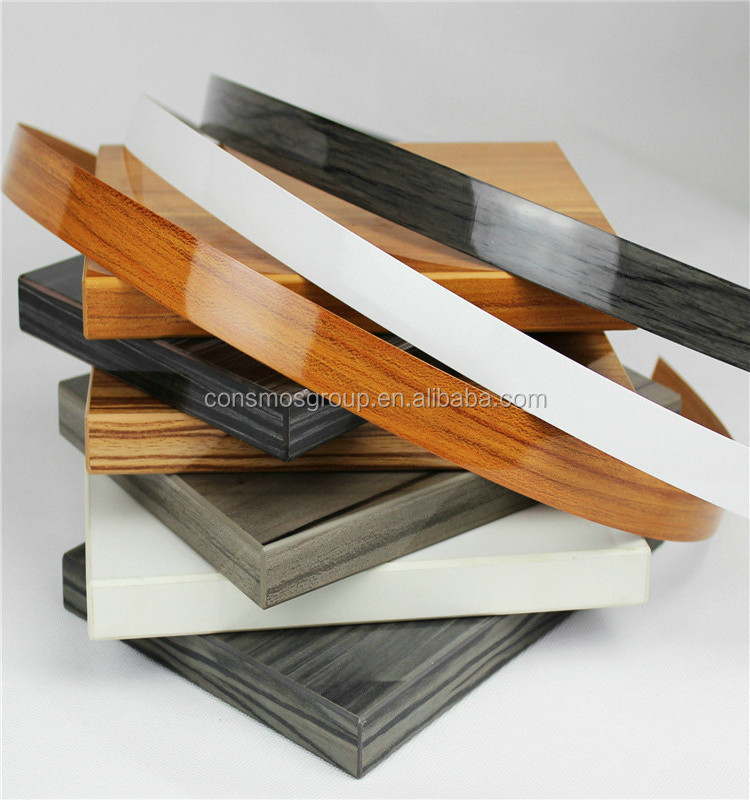 0.35mm-2mm High gloss PVC edge banding /Acrylic Edge Banding/Wood grain color for furniture