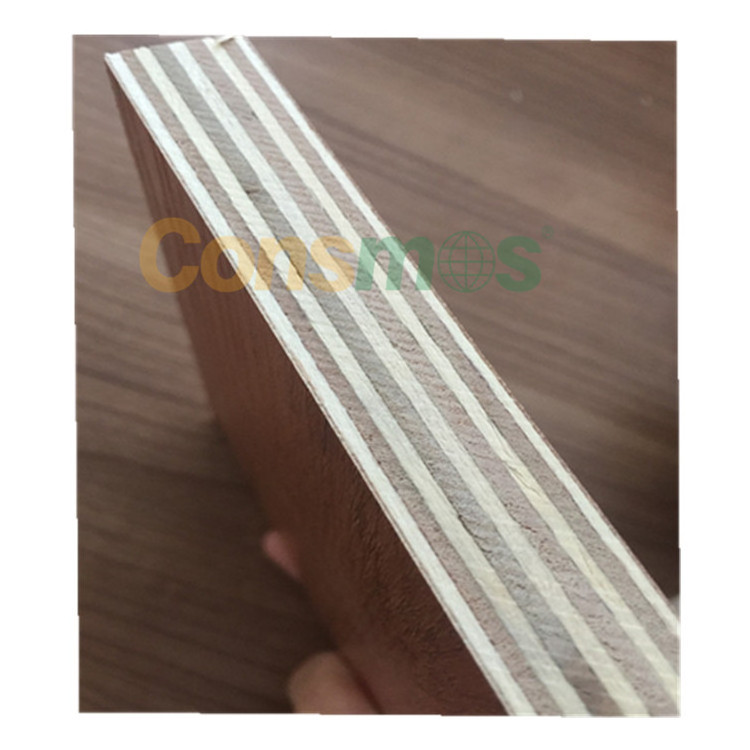 Linyi CONSMOS high quality 18mm marine melamine laminated plywood for furniture cabinets