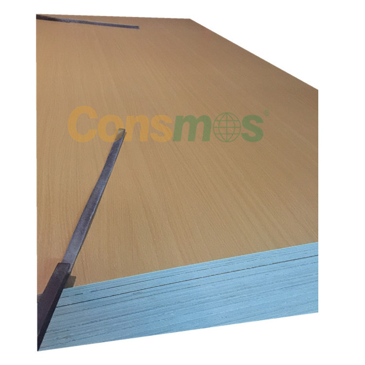 Linyi CONSMOS high quality 18mm marine melamine laminated plywood for furniture cabinets