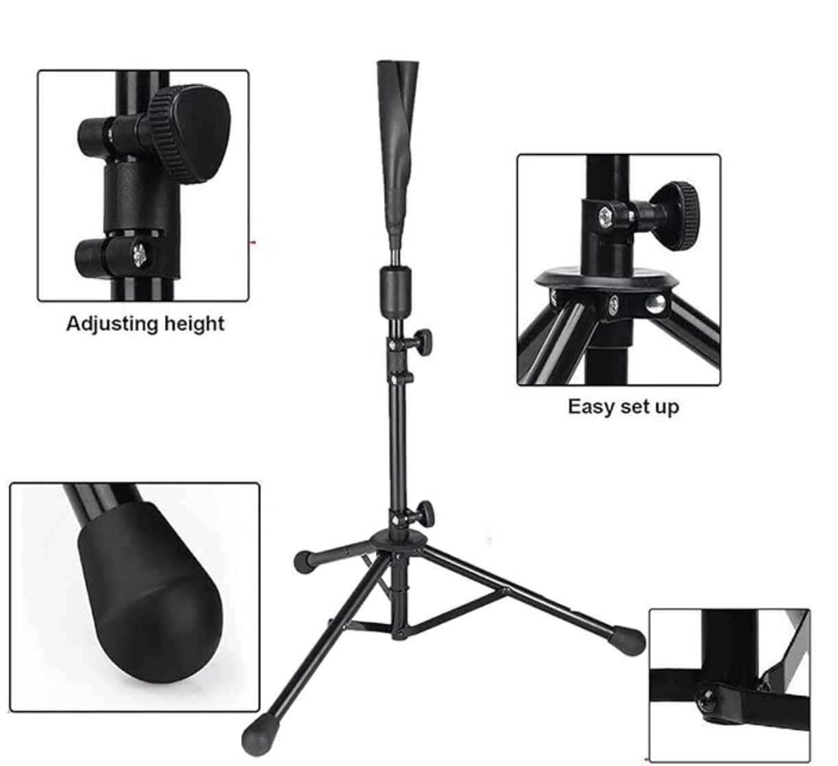 Easy Adjustable Height 27 to 46 inches Hitting Training Practice Baseball Batting tee for Adults and Youth Teens