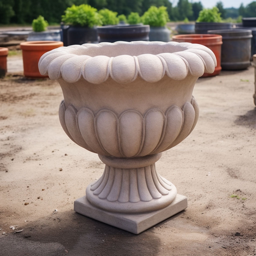 Outdoor Furniture antique large decorative roman outdoor garden backyard patio rust tall cast stone flower pots and urn planter