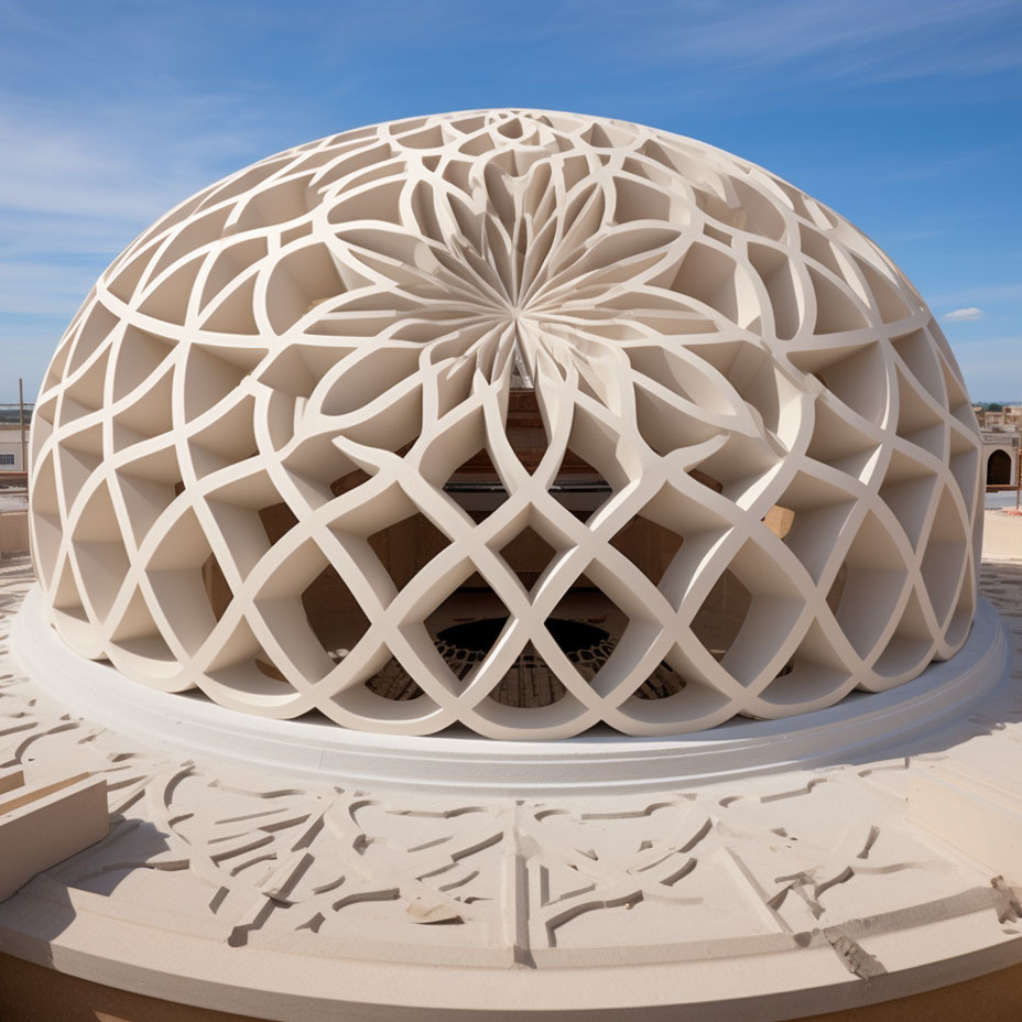 Customized Decorative Construction Materials GFRC Domed Roof for Opera House