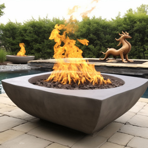 Rectangle Tabletop Smokeless odorless Alcohol Fireplace Indoor Outdoor Fire Pit Portable Fire Concrete GRC Bowl Pot