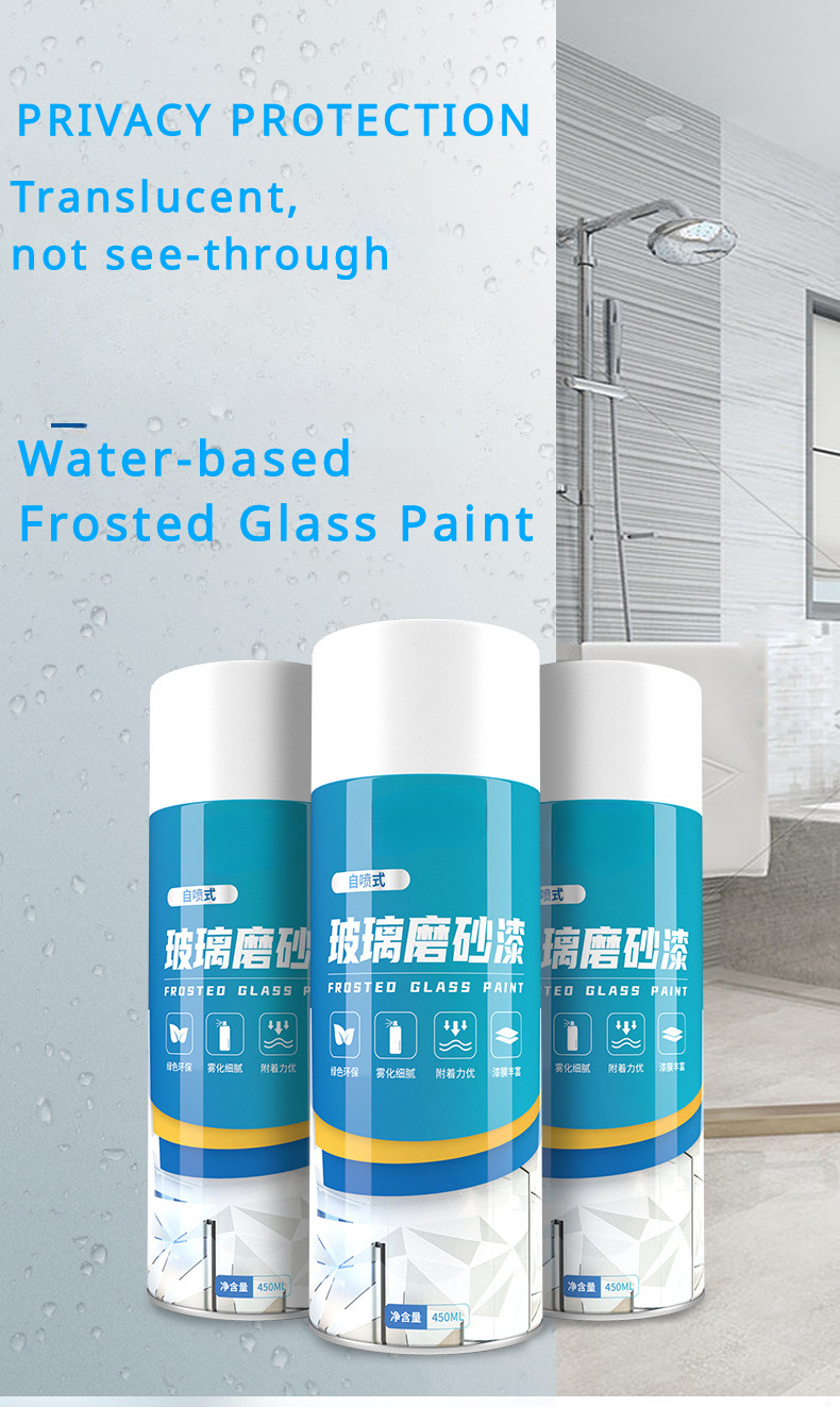 Waterproof Acid Frost Effect Sprayble Lacquer UV Resistant Frosted Glass Paint Matte Hazy Frost Glass Paint