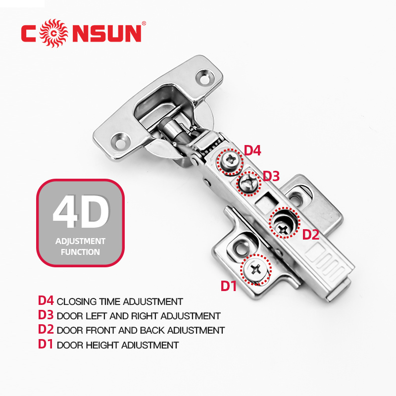 SP4D2 Factory Price 4D Adjustable Clip on Soft Close Furniture Cabinet Door Hinge