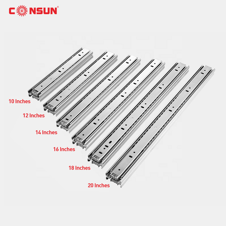 drawer sliders Width 3 Fold Track Full Extension Ball Bearing Telescopic Channel Furniture drawer Slide