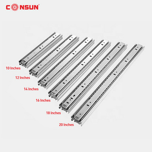 drawer sliders Width 3 Fold Track Full Extension Ball Bearing Telescopic Channel Furniture drawer Slide